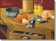 Maltischchen mit Mandarinen